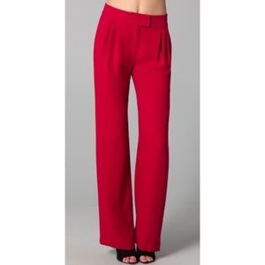 Adam - Adam Lippes Red Silk Pleated Wide Leg Pant Size 8 BNWT